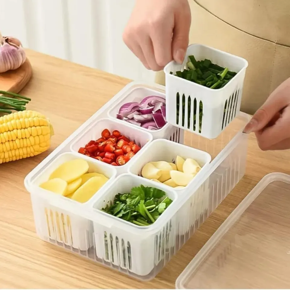 6 Grid Fridge Storage Box & Container - Image 2