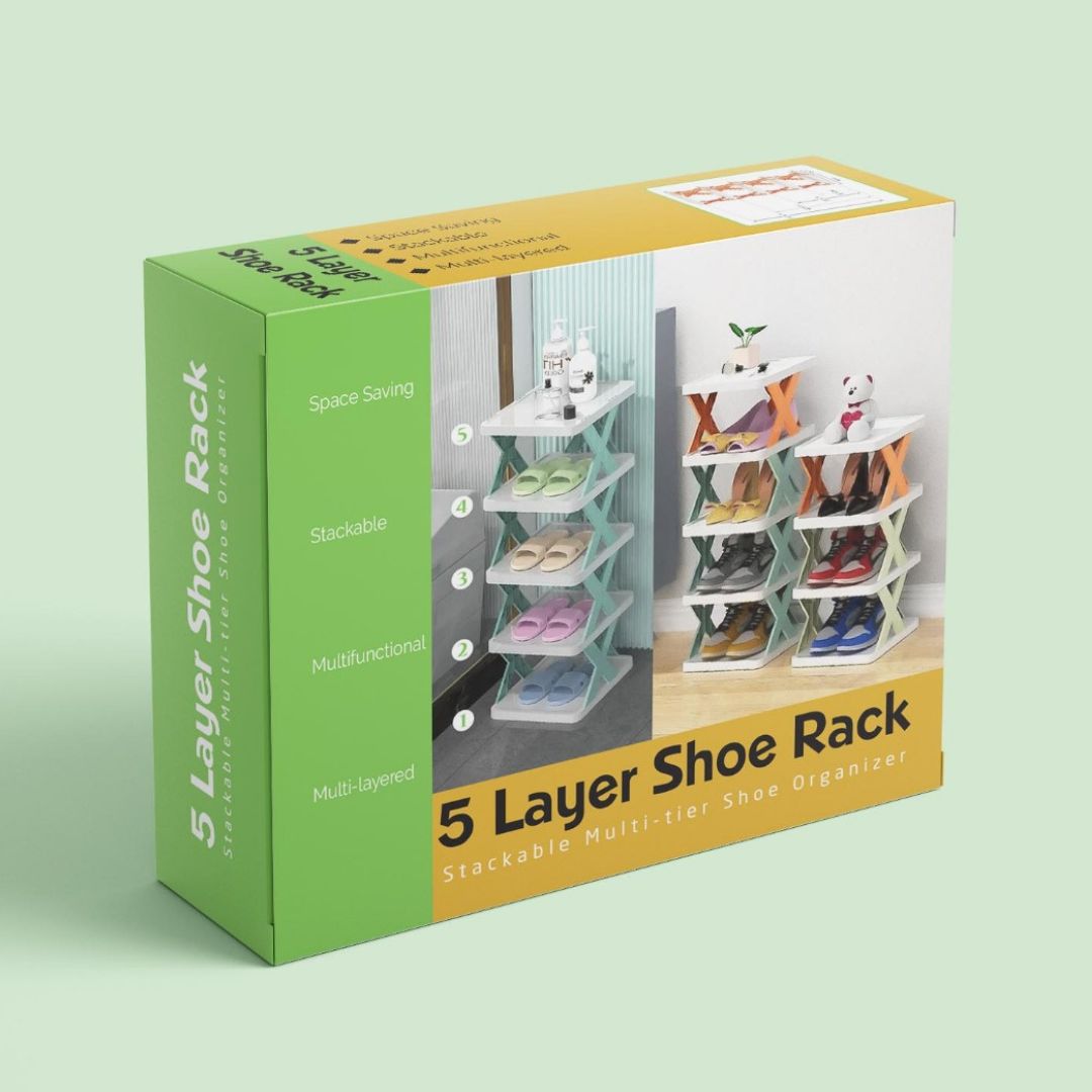 5 Layer Shoe Organizer Rack (Parrot Green) - Image 3