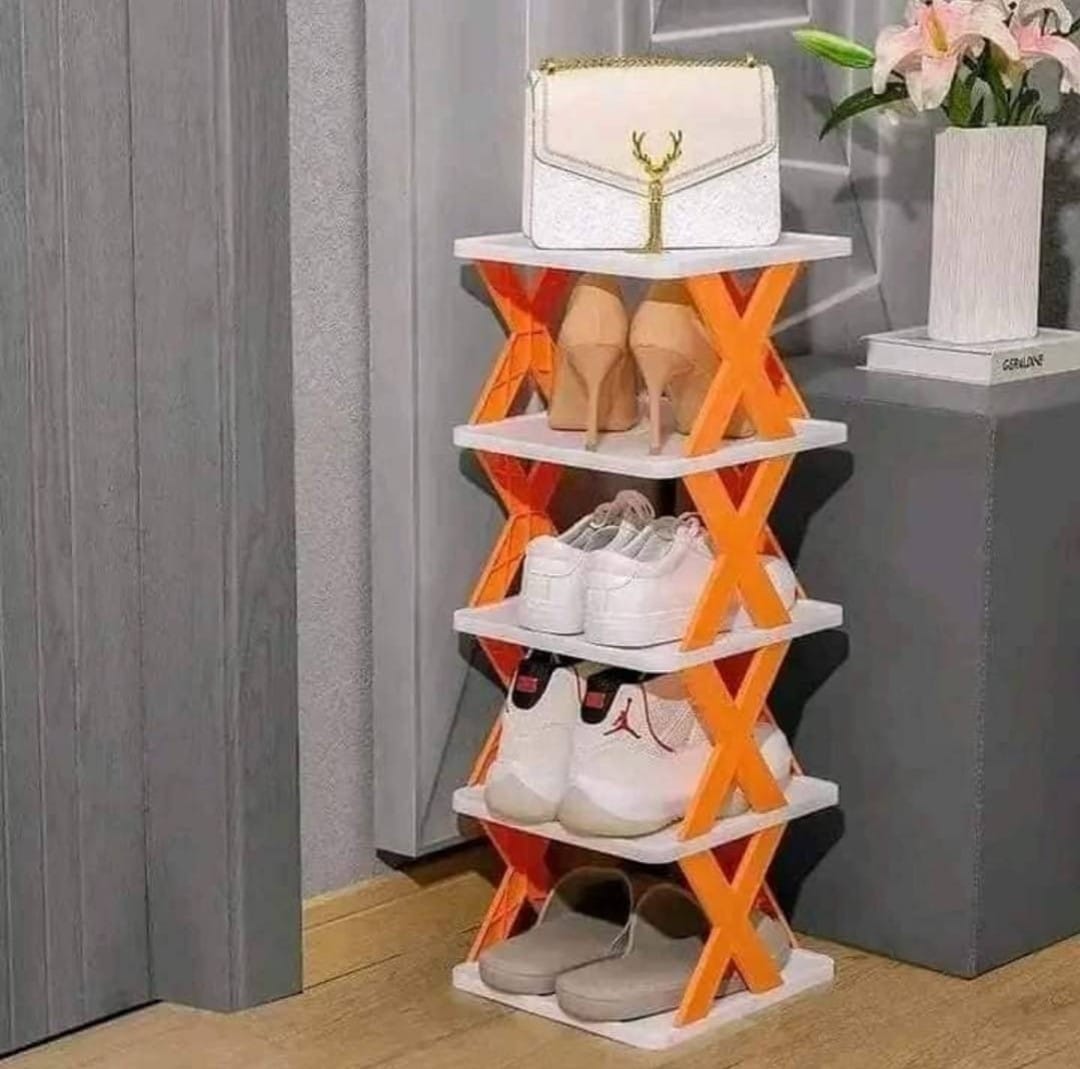 5 Layer Shoe Organizer Rack (Color: Orange)