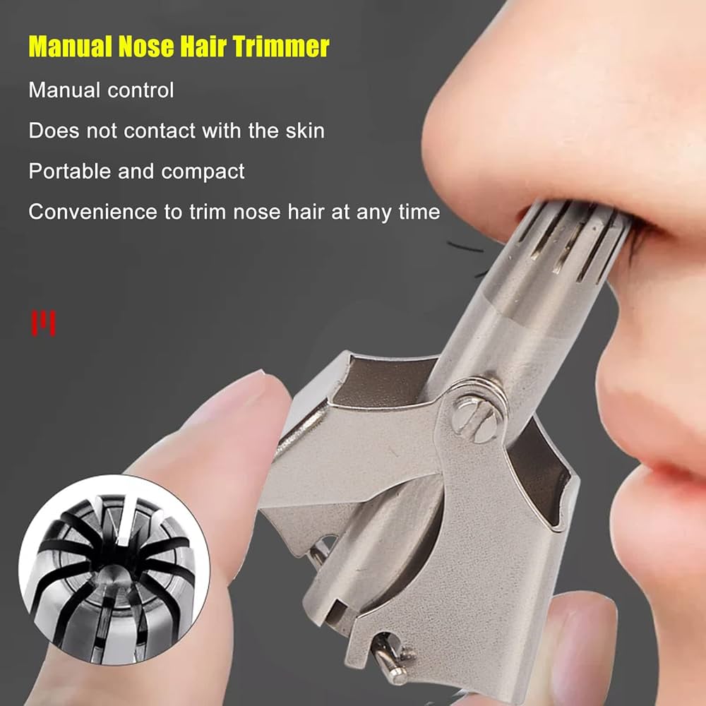 Nose Hair Trimmer Ear Portable Razor Manual Cutter Stainless Steel Nose Trimmer for Men