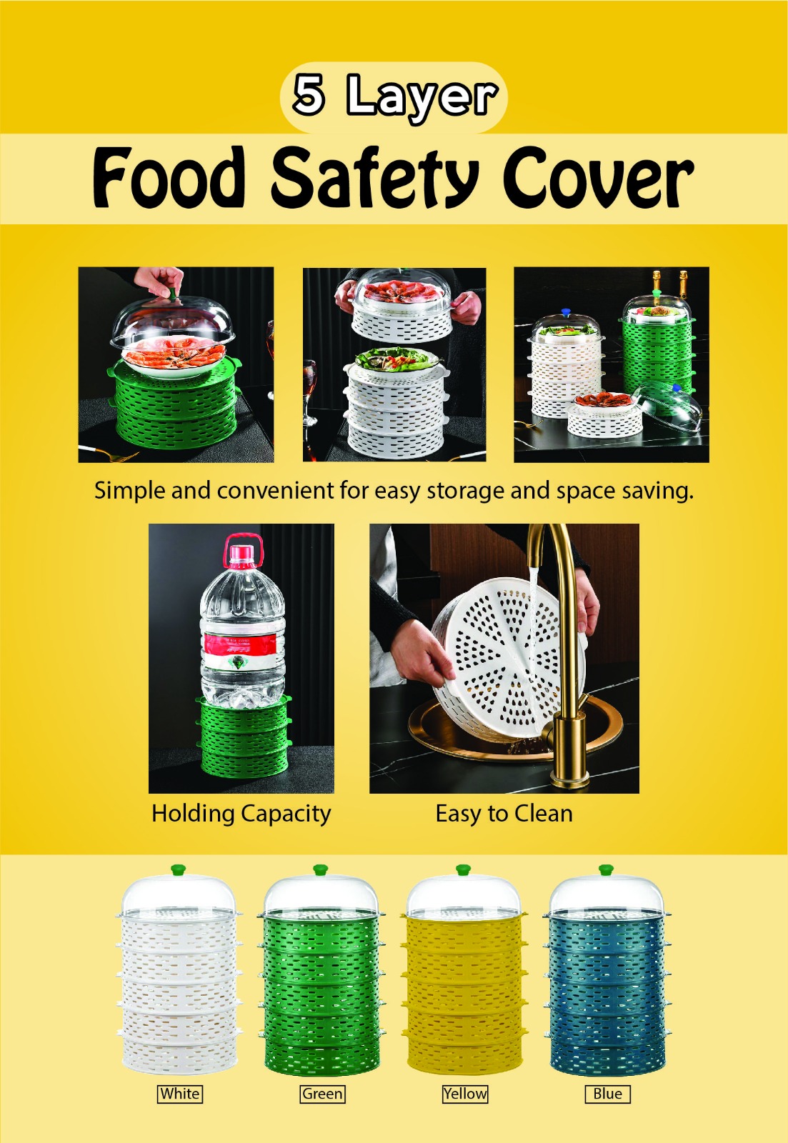 Multifunctional 5 Layer Food Safety Cover (Green Color) - Image 2