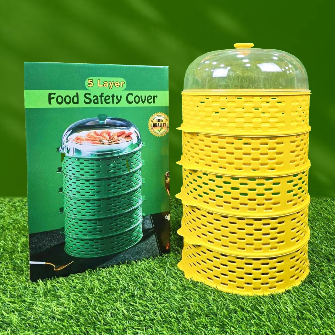 Multifunctional 5 Layer Food Safety Cover (Yellow Color) - Image 2